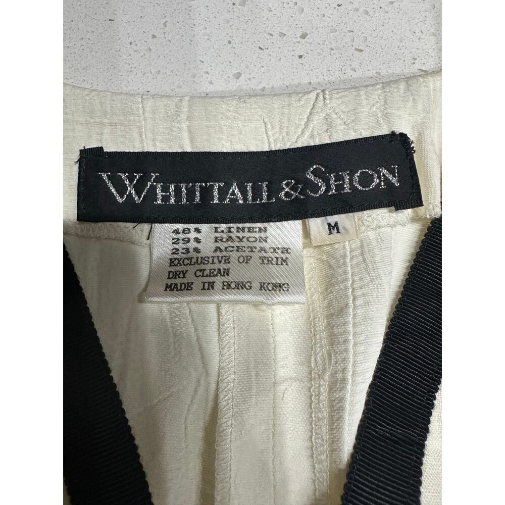 Vintage Whittall & Shon Women’s Vest button up Tye Back Abstract Art to wear M - Picture 3 of 11